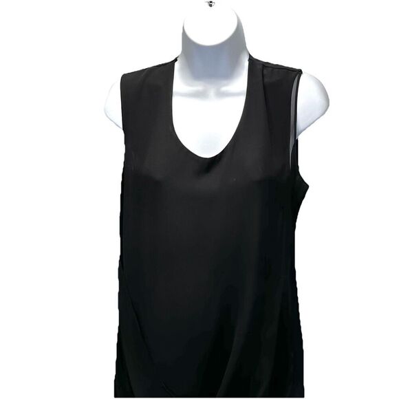 AllSaints Afia  Black Dress Size 8 Black Mini Twist Overlay Party Ready Side zip - Picture 4 of 13